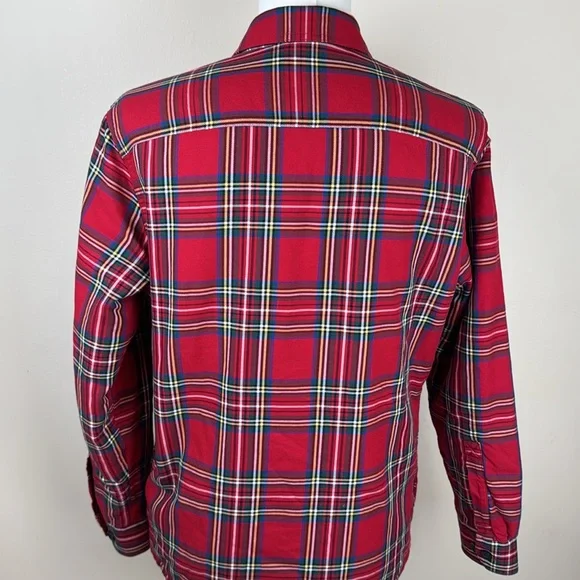 L. L. Bean Men's PrimaLoft Lined Chamois Shirt Jac, Untucked Fit, Plaid Small - Picture 2 of 6